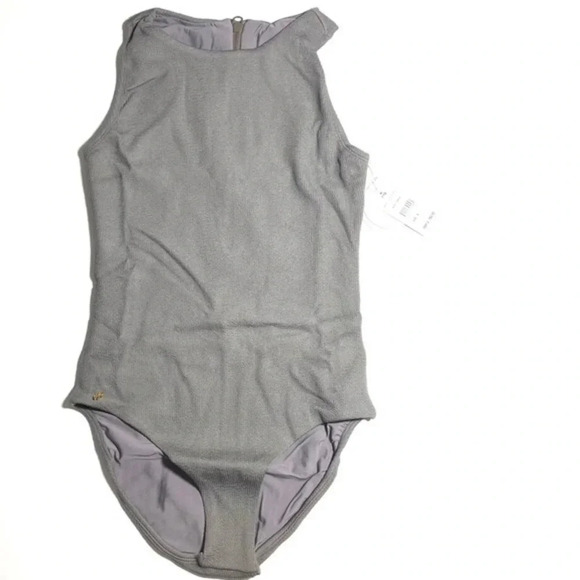 New Pilyq PQ Sand Reef High Neck One Piece Swimsuit Grey - Picture 2 of 5